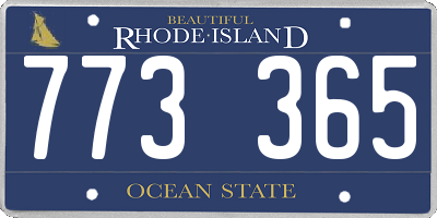 RI license plate 773365