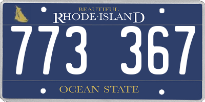 RI license plate 773367