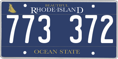 RI license plate 773372