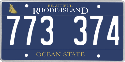 RI license plate 773374