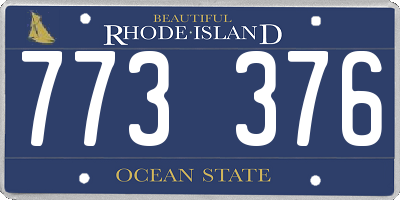 RI license plate 773376