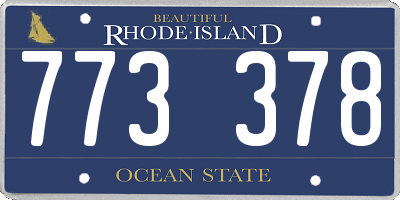 RI license plate 773378
