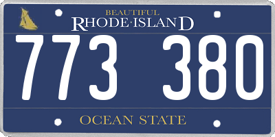 RI license plate 773380