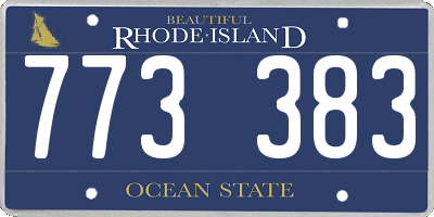 RI license plate 773383