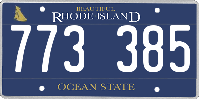 RI license plate 773385