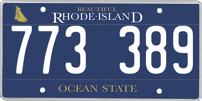 RI license plate 773389