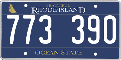 RI license plate 773390
