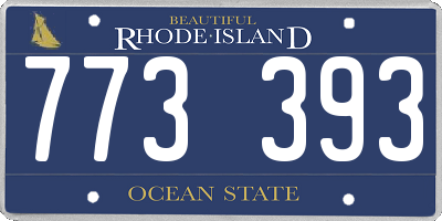 RI license plate 773393