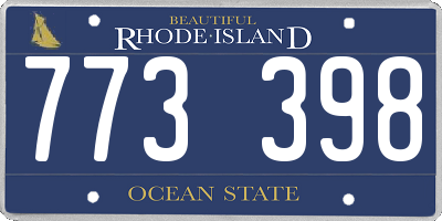 RI license plate 773398