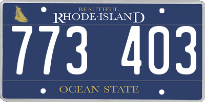 RI license plate 773403