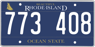 RI license plate 773408