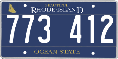 RI license plate 773412