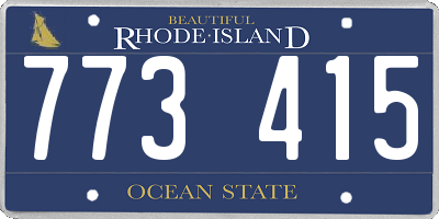 RI license plate 773415