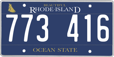 RI license plate 773416