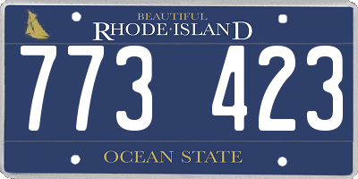 RI license plate 773423