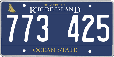 RI license plate 773425