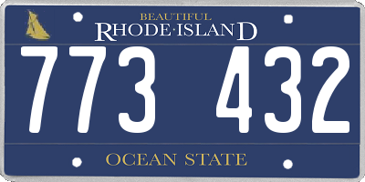RI license plate 773432