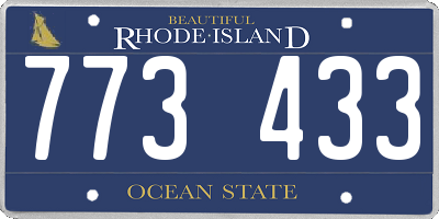 RI license plate 773433