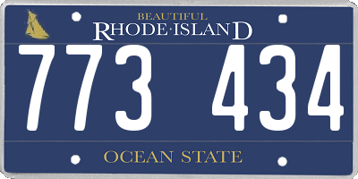 RI license plate 773434