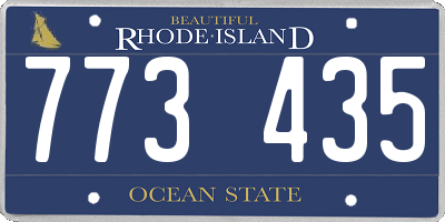 RI license plate 773435