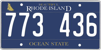 RI license plate 773436
