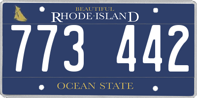 RI license plate 773442