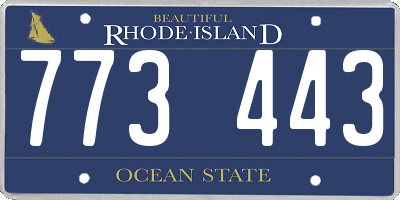 RI license plate 773443
