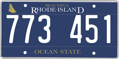 RI license plate 773451