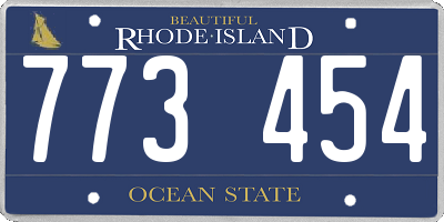 RI license plate 773454
