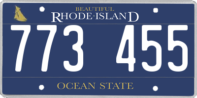 RI license plate 773455