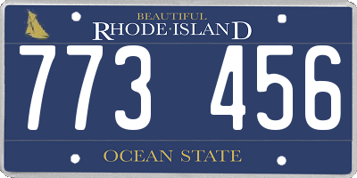 RI license plate 773456