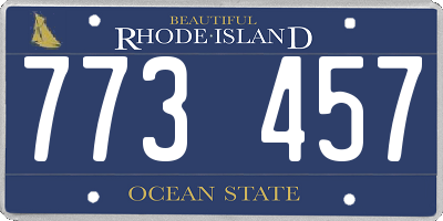 RI license plate 773457