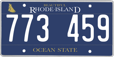 RI license plate 773459