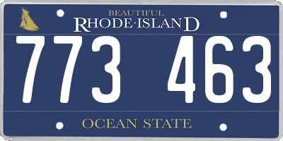 RI license plate 773463