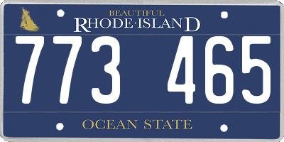 RI license plate 773465