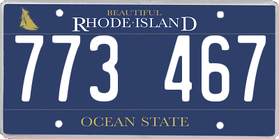 RI license plate 773467