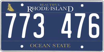 RI license plate 773476