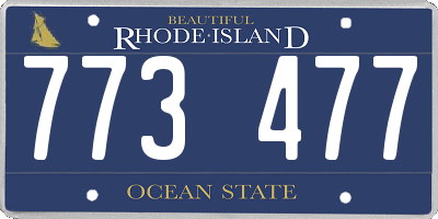 RI license plate 773477