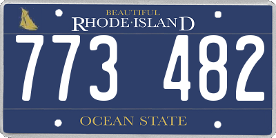 RI license plate 773482