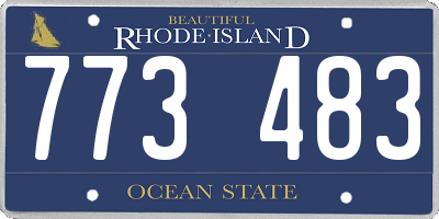 RI license plate 773483