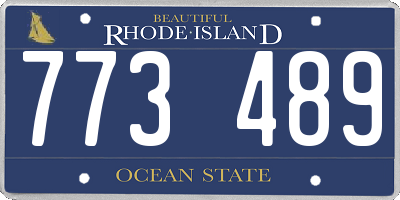 RI license plate 773489