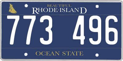 RI license plate 773496