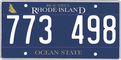 RI license plate 773498