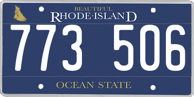 RI license plate 773506