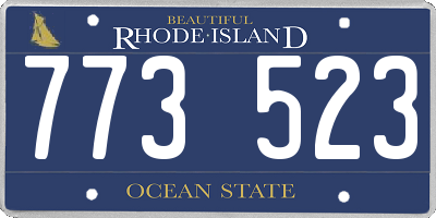 RI license plate 773523