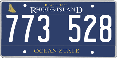 RI license plate 773528