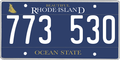 RI license plate 773530