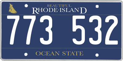 RI license plate 773532
