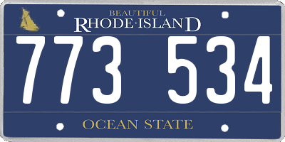 RI license plate 773534