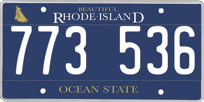 RI license plate 773536